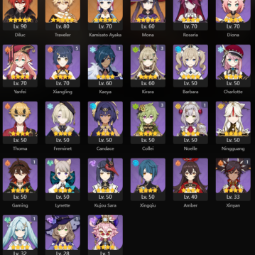 [アジア] - AR53 - 27 CHAR - 4x 5* AYAKA C1 - DILUC - MONA - 1x 5* 武器 - メアド譲渡可能 0